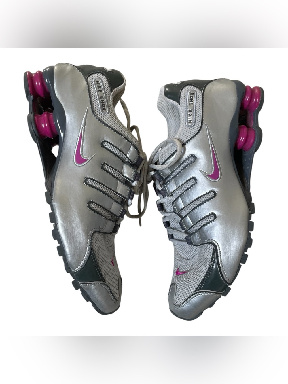 Nike Shox NZ Vintage Metallic Silver Pink Sneakers